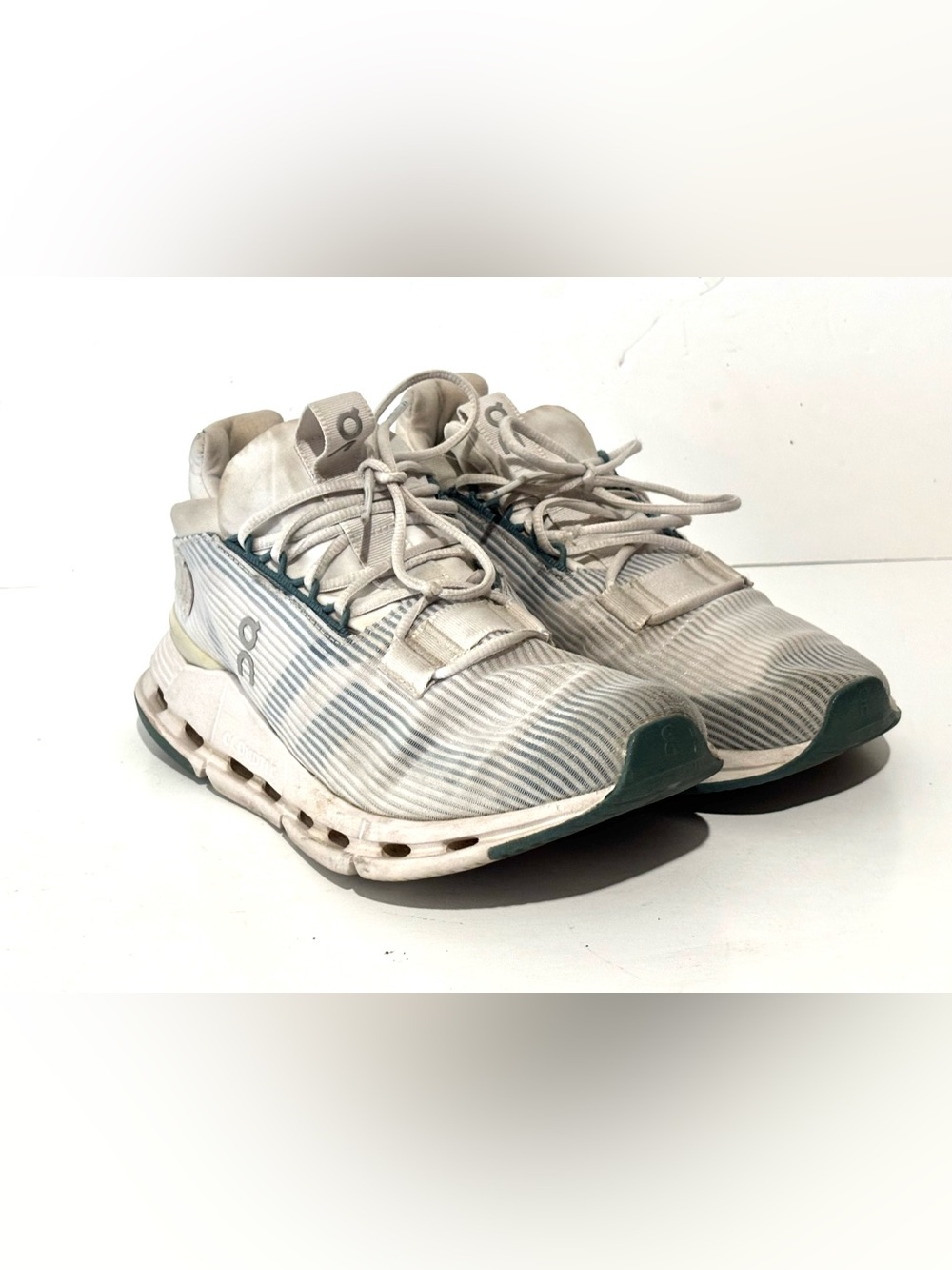 On Cloudnova Void Womens 8 Running Shoes White Blue 3WD12191406 Low Top